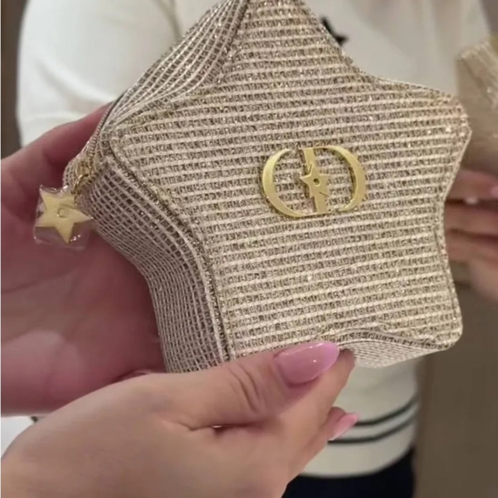 Christian Dior Pouch Star Gold Beige Novelty Logo Holiday Exclusive CD 2025 - Picture 5 of 9